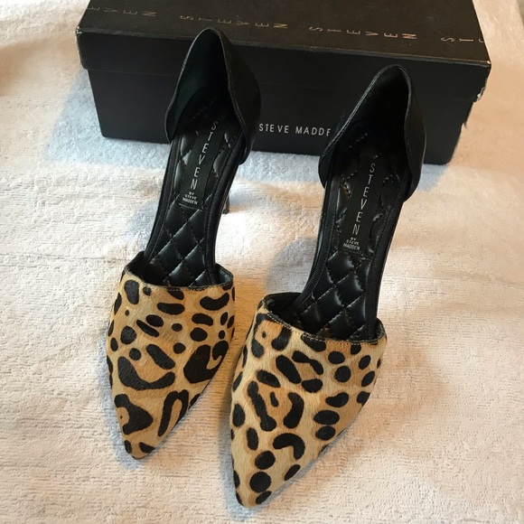 SOLD Steven Madden Vadah Real Fur Leather heels - Picture 5 of 8